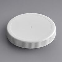 70/400 Unlined White Ribbed Plastic Cap - 1150/Case
