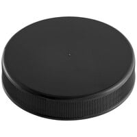 53/400 Black Ribbed Plastic Cap with Foam Liner - 1700/Case