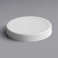 89/400 Unlined White Ribbed Plastic Cap - 624/Case