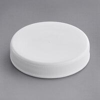 53/400 White Ribbed Plastic Cap with Foam Liner - 1700/Case