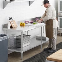 Regency Spec Line 30 inch x 120 inch 14 Gauge Stainless Steel Commercial Work Table with 4 inch Backsplash and Undershelf