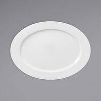 RAK Porcelain Polaris Access 11" x 7 7/8" Wide Rim Oval Porcelain Plate - 12/Case