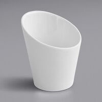 Fortessa 5 1/4" x 4 1/2" Fortaluxe Porcelain Slanted Fry / Appetizer Cup - 24/Case