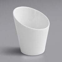 Fortessa 4 3/4" x 3 3/4" Fortaluxe Porcelain Slanted Fry / Appetizer Cup - 24/Case