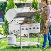 Backyard Pro LPG36RD 36 inch Stainless Steel Liquid Propane Outdoor Grill With Roll Dome