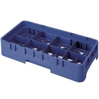 Cambro Camrack 5 1/4" High 8-Compartment Half-Size Glass Rack with 2 Extenders