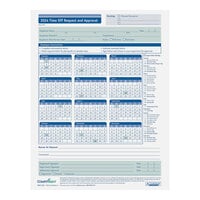 ComplyRight 8 1/2" x 11" 2024 1-Part Time Off Request and Approval Form A0037 - 50/Pack