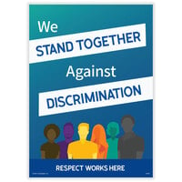 ComplyRight A2029PK3 10" x 14" "We Stand Together Against Discrimination" Laminated Poster - 3/Pack