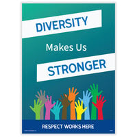 ComplyRight A2030PK3 10" x 14" "Diversity Makes Us Stronger" Laminated Poster - 3/Pack