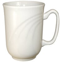 International Tableware York 9 oz. Ivory (American White) Embossed Stoneware Mug - 24/Case