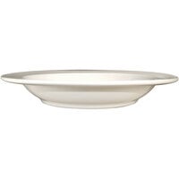 International Tableware York 16 oz. Ivory (American White) Embossed Wide Rim Stoneware Soup Bowl - 12/Case