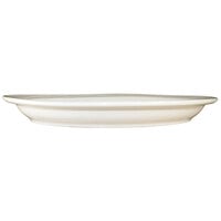 International Tableware York 13" x 9 3/8" Ivory (American White) Embossed Stoneware Platter - 12/Case