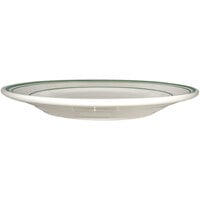 International Tableware Verona 9 3/4" Ivory (American White) Stoneware Plate with Green Bands - 24/Case