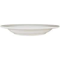 International Tableware York 28 oz. Ivory (American White) Embossed Wide Rim Stoneware Pasta Bowl - 12/Case