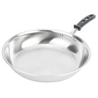 Vollrath 69812 Tribute 12" Tri-Ply Stainless Steel Fry Pan with Black TriVent Silicone Handle