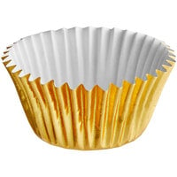 Enjay 1 1/4" x 7/8" Gold Foil Mini Baking Cup - 10080/Case