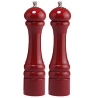 Chef Specialties 10602 Professional Series 10" Customizable Autumn Hues Candy Apple Red Pepper Mill and Salt Mill
