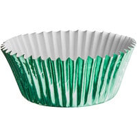 Enjay 2" x 1 1/4" Green Foil Baking Cup - 10200/Case