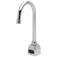 Zurn Elkay Z6920-XL-SSH AquaSense Deck Mount Sensor Faucet with Stainless Steel Supply Hose and 5 3/8" Gooseneck Spout (1.5 GPM), Battery-Powered