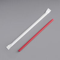 Dixie 7 3/4" Giant Red Wrapped Straw - 7200/Case