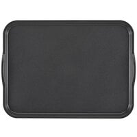 Cambro Camwear 15" x 20" Smoked Metal Non-Skid Polycarbonate Fast Food Tray with Handles 1520CWNSH485 - 12/Pack