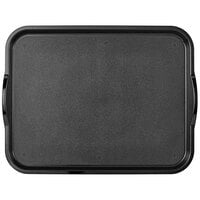 Cambro Camwear 14" x 18" Black Non-Skid Polycarbonate Fast Food Tray with Handles 1418CWNSH110 - 12/Pack