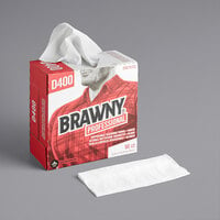 Brawny Professional White Tall Box Disposable Industrial Cleaning Towel D400 - 900/Case