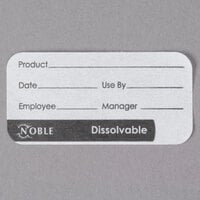 Noble Products 1 inch x 2 inch Dissolvable Product Label with Dispenser Carton - 500/Roll