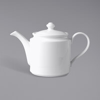 RAK Porcelain Rondo 27.1 oz. Ivory Embossed Porcelain Teapot with Lid - 4/Case