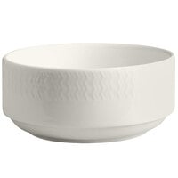 RAK Porcelain Leon 21.3 oz. Ivory Embossed Porcelain Stackable Bowl - 12/Case