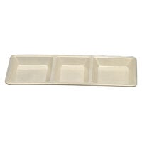 Thunder Group PS5103V Passion Pearl Melamine Rectangular 3 Section Compartment Tray - 6/Pack