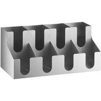 ServSense Stainless Steel 8-Section Countertop / Wall-Mount Cup / Lid Organizer