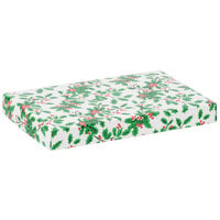 9 3/8" x 5 5/8" x 1 1/8" 2-Piece 1 lb. Holly / Holiday Candy Box - 125/Case