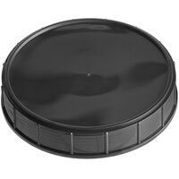 120 mm Unlined Black Plastic Canister Lid - 256/Case