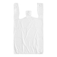 Choice 1/8 Small Size White Unprinted Standard-Duty T-Shirt Bag - 1000/Case