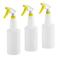 Lavex 32 oz. Yellow Plastic Bottle / Sprayer - 3/Pack