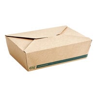 EcoChoice 7 3/4 inch x 5 1/2 inch x 2 1/2 inch Kraft PLA Lined Compostable #3 Take-Out Container - 50/Pack