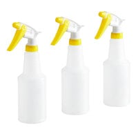 Lavex 16 oz. Yellow Plastic Bottle / Sprayer - 3/Pack