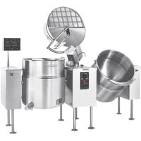 Cleveland TMKEL-60-T 60 Gallon Tilting 2/3 Steam Jacketed Electric Twin Mixer Kettle - 208/240V