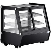 Avantco BCSS-28-HC 27 5/8" Black Self-Serve Refrigerated Countertop Bakery Display Case with LED Lighting