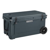 CaterGator CG65CHRW Charcoal 65 Qt. Mobile Rotomolded Extreme Outdoor Cooler / Ice Chest