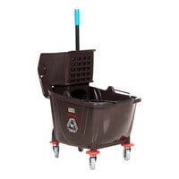Lavex 35 Qt. Brown Mop Bucket & Side Press Wringer Combo
