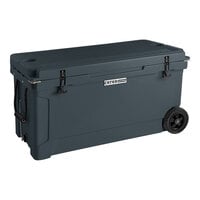 CaterGator CG100CHRW Charcoal 110 Qt. Mobile Rotomolded Extreme Outdoor Cooler / Ice Chest