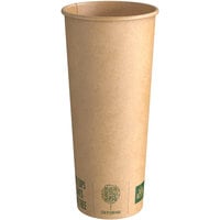 New Roots 24 oz. Smooth Single Wall Kraft Compostable Paper Hot Cup - 500/Case