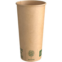 New Roots 20 oz. Smooth Single Wall Kraft Compostable Paper Hot Cup - 500/Case