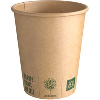 New Roots 10 oz. Smooth Single Wall Kraft Compostable Paper Hot Cup - 800/Case