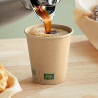New Roots 10 oz. Smooth Single Wall Kraft Compostable Paper Hot Cup - 800/Case