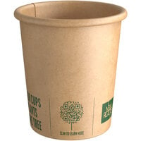 New Roots 4 oz. Smooth Single Wall Kraft Compostable Paper Hot Cup - 800/Case