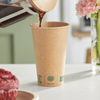 New Roots 16 oz. Smooth Single Wall Kraft Compostable Paper Hot Cup - 800/Case