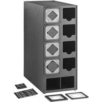 KleanTake by ServSense Black Countertop Cup Dispenser / Lid Organizer - 10 Slot